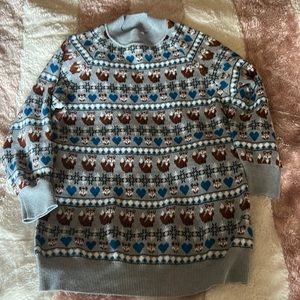 Fox Fair Isle Sweater w/ 3/4 quarter sleeve
